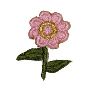 Spring Flower Daisy Tiny Embroidery Iron On Patch Light Pink